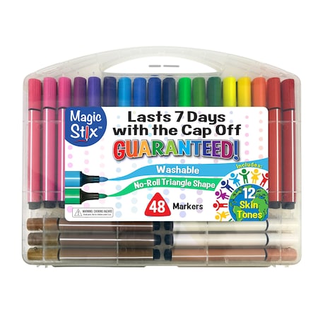 The Pencil Grip Triangular Magic Stix Markers, 48 Colors Including Global Skin Tones TPG-390